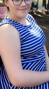 Navy Blue Striped Cut Out Dress